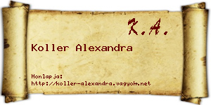 Koller Alexandra névjegykártya